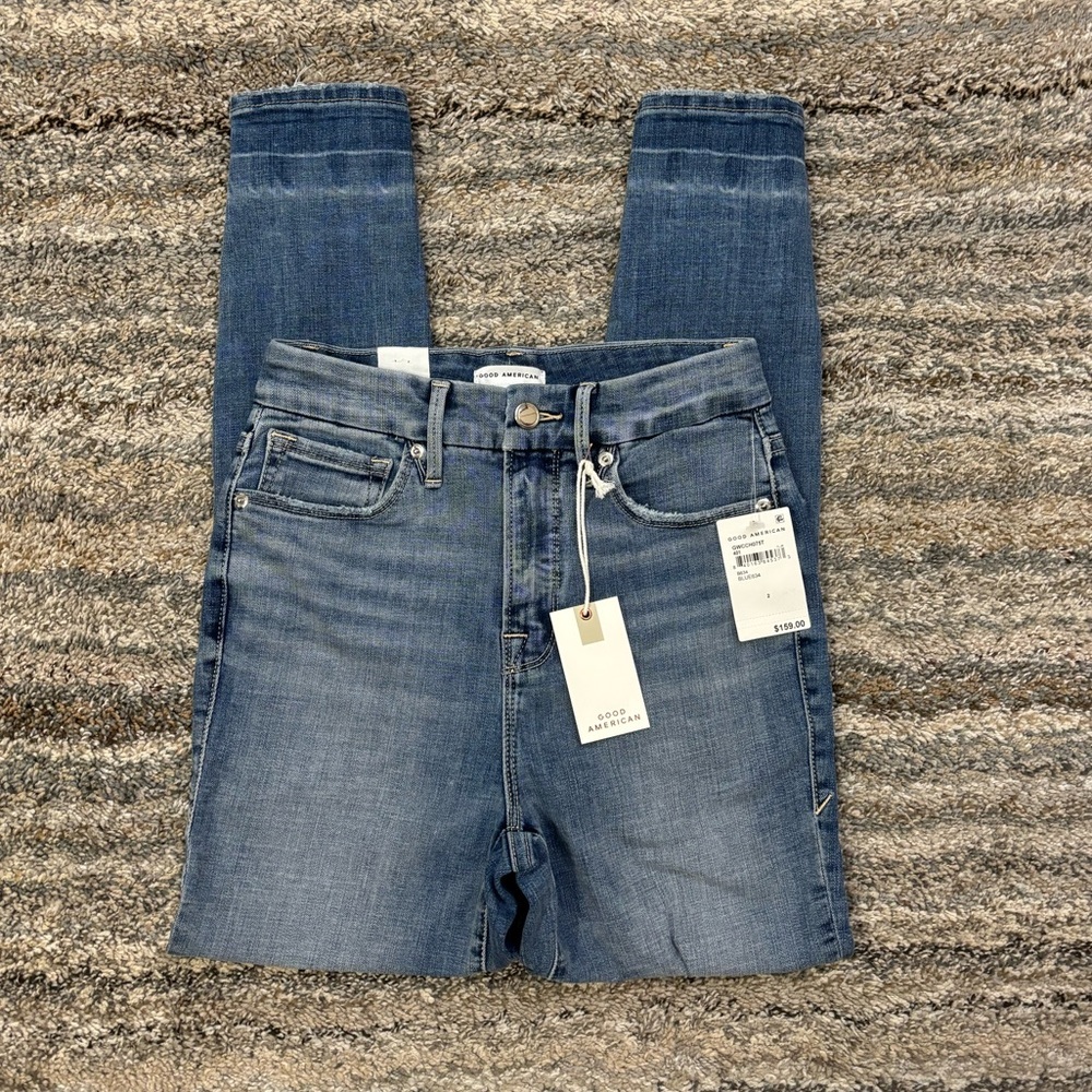 Good American Good Waist High Rise Cropped Skinny Jeans Sz 2 NWT | Skinny Jeans*